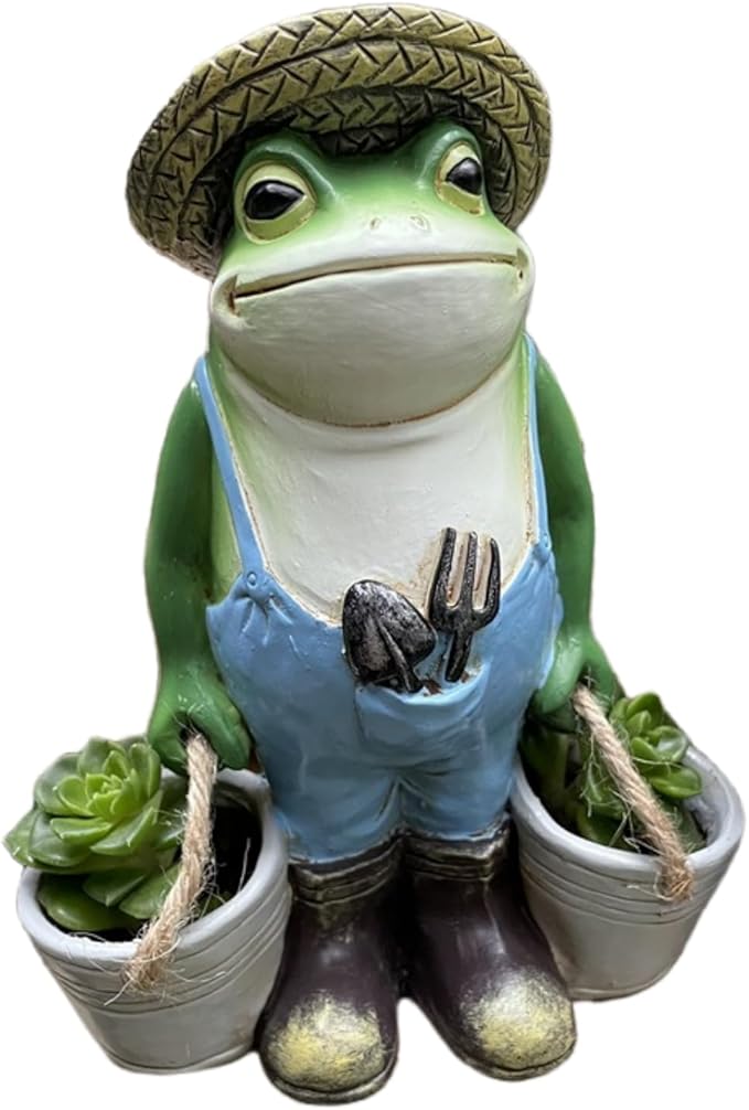 Frog Garden Decor, Frogs Garden Statue for Yard, Outdoor Statues for Garden，for Yard Art Lawn Ornaments Porch Patio Balcony Home House - Birthday Gifts for Grandma Mom Women and Housewarming GifT