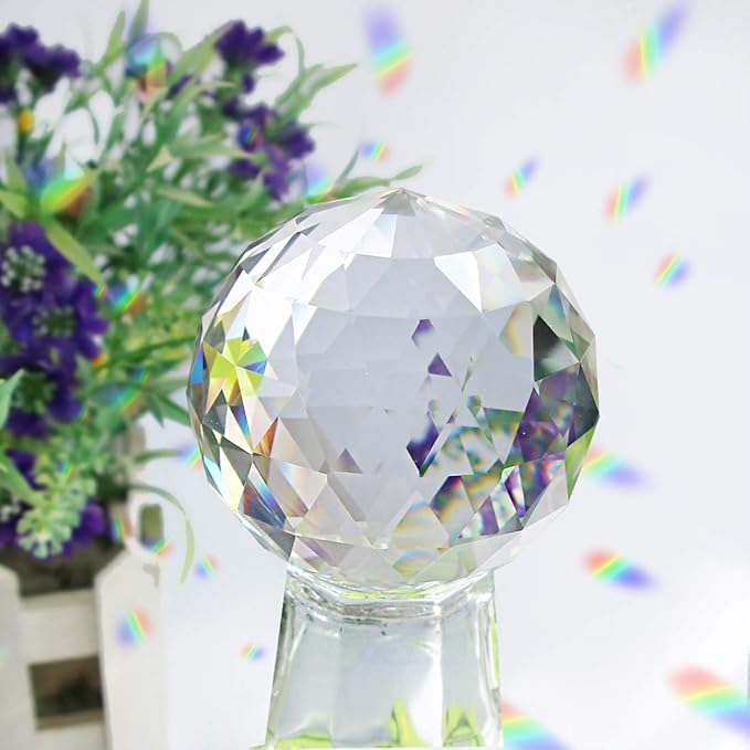 Clear Crystal Ball Prism Window Rainbow Maker Window Prisms Suncatcher for Feng Shui, (60mm /2.4inch)