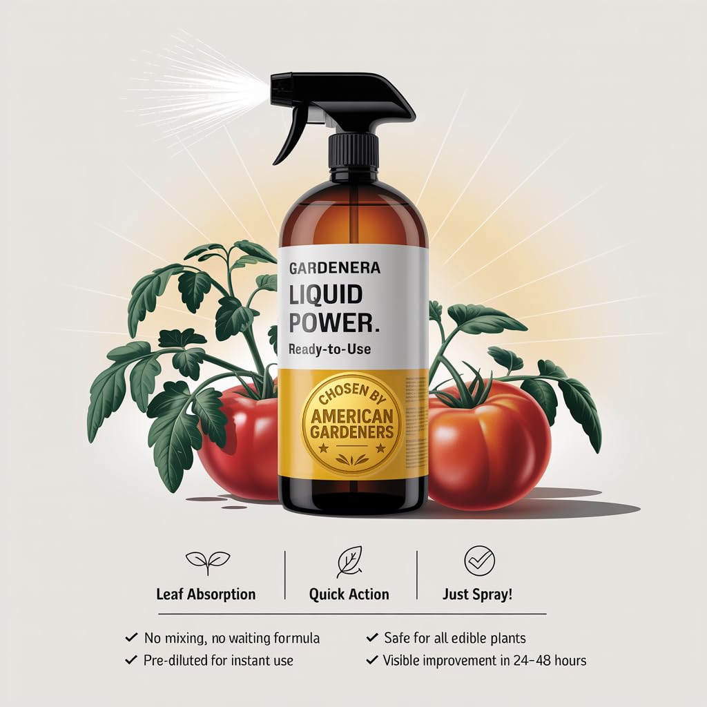 Liquid Power Tomato Fertilizer Spray – Ready-to-Use Liquid Plant Food Mist for Tomato – Premixed, Easy Application – Fast-Acting Formula for Growth, Roots & Yield – Indoor & Outdoor Use – 8 oz