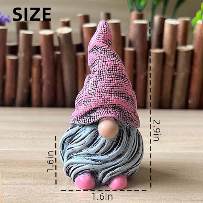 Mini Gnomes Figurines 5pcs,Gnomes Decorations for Home,Fairy Garden Accessories,Mini Garden Gnomes for Plant pots,Resin Little Gnomes for Fairy Garden,Dwarfs Statue for Fairy Garden-Yard-Home Decor