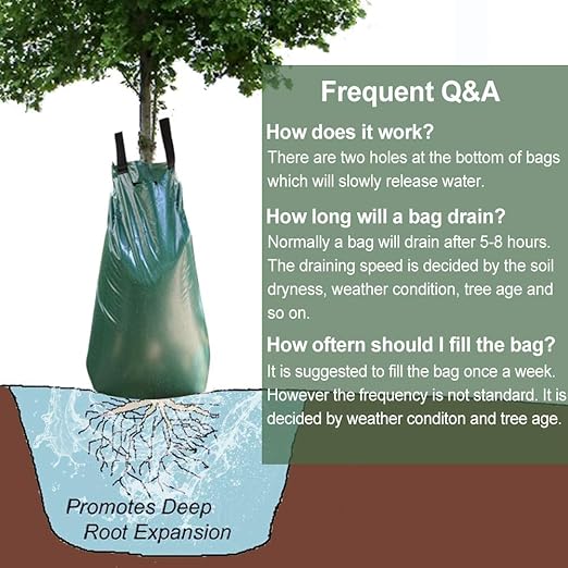 REMIAWY Tree Watering Bag 20 Gallon Watering Bag for Trees with Heavy Duty Zipper Premium PVC Tree Bags Slow Release Drippers Bag for Trees (5 Pack 5-8 Hours Releasing Time)