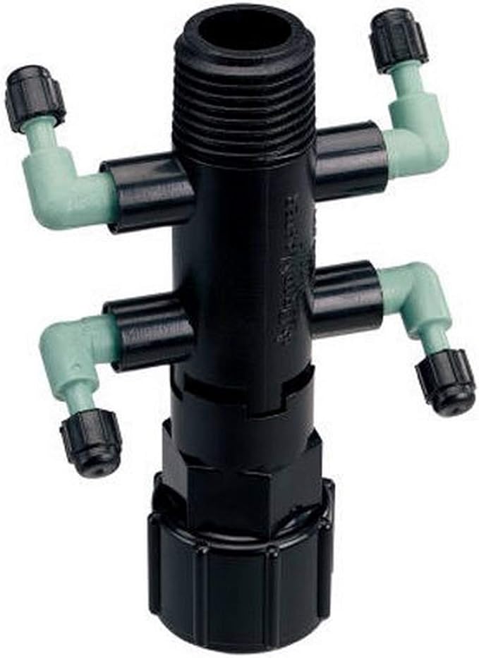 Orbit Drip System Shrub Adapter 4-Port Watering Manifold for 1/4" Tube