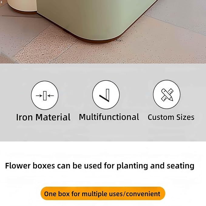 Outdoor Bench - Modern Outdoor Park Planter Bench Includes Luxurious and Simple Flower Box & Wooden Seating Area for Commercial Plaza,Food Court(62.99IN)
