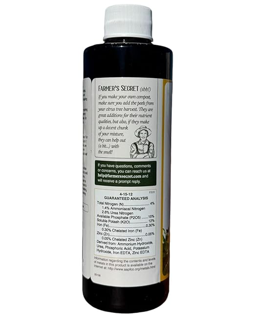 Farmer's Secret Citrus Tree Booster Fertilizer (8oz) - Super Concentrated - Formulated for All Citrus Trees Including All Types of Lemons, Limes, and Oranges - Outdoor and Indoor/Container Trees