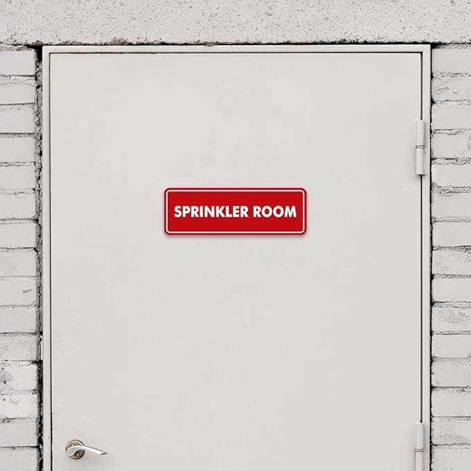 Signs ByLITA Standard Sprinkler Room Sign (White) - Medium