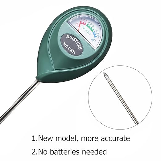 XLUX Soil Moisture Sensor Meter Water Monitor, Hygrometer for Gardening, Farming,Plants, No Batteries Required, 2 Pack
