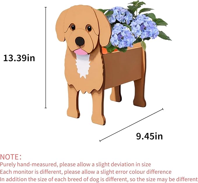 Cavoodle Dog Planter Plant Pots,Cute Garden Dog Flower Planter,Dog Planters Birthday Gifts for Women,Office,Indoor/Outdoor Decor（9.45 * 6.73 * 13.39in）