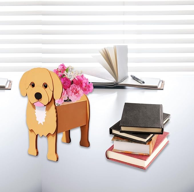 Cavoodle Dog Planter Plant Pots,Cute Garden Dog Flower Planter,Dog Planters Birthday Gifts for Women,Office,Indoor/Outdoor Decor（9.45 * 6.73 * 13.39in）