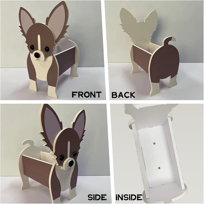 Bulldog Dog Planter Plant Pots,Cute Garden Dog Flower Planter,Dog Planters Birthday Gifts for Women,Office,Indoor/Outdoor Decor（9.45 * 7.32 * 13.5in）