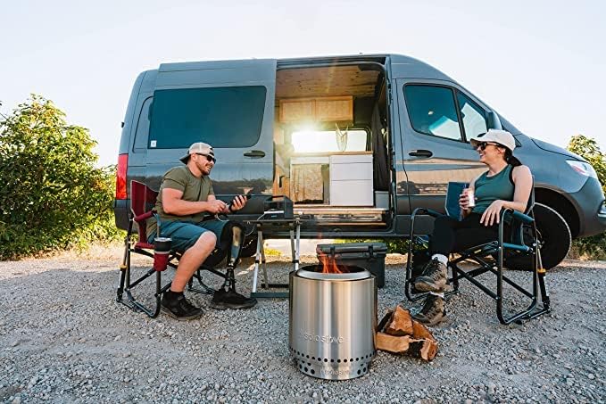 Solo Stove Ranger 2.0, 15 Inch Smokeless Fire Pit – Portable Stainless Steel Outdoor Fireplace with Carry Case - Lightweight Fireplace, Removable Ash Pan, Ideal for 2-4 People, 15lbs