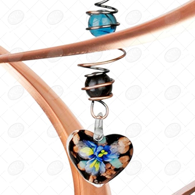 Red Carpet Studios 31042 Cosmix Wind Spinner Double Helix, Copper W/Heart Crystal, 14 Inch