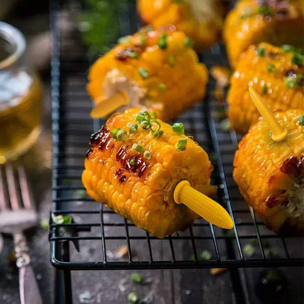 Corn on The Cob Holders, Stainless Steel Heat Resistant Non Slip Barbecue Corn Prongs Skewers for BBQ, Cooking, Birthday Party (50,3.54IN)