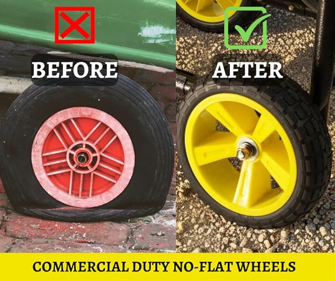 Heavy Duty Hose Cart with Wheels – Garden Hose Holder, Hose Reels for Outside, Metal Hose Reel Cart, 200ft Capacity