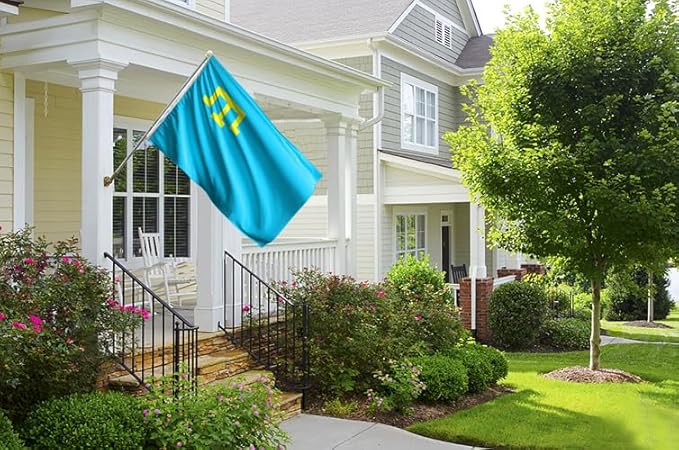 Crimea Tatar Flag 5x8FT Crimean Tatars Polyester Banner With 2 Grommets Fade Resistant Vivid Color For Patriotic Festival Events Party Decoration (Crimean Tatars, 5x8FT)