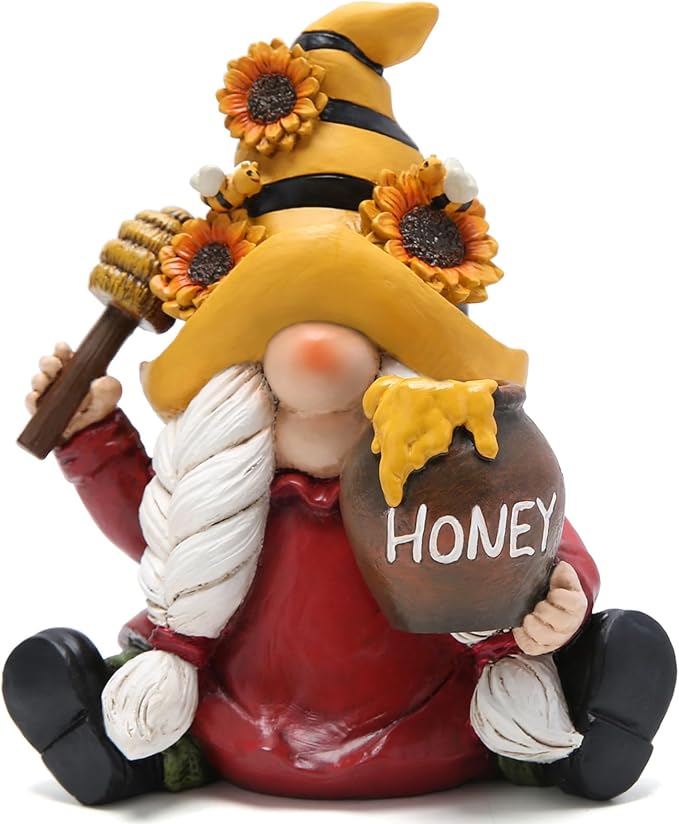 Hodao Bumble Bee Spring Gnome Decorations Honey Bee Gnomes Ornaments World Bee Day Decorations Gifts Summer Gnomes Figurines Honey Bee for Garden Decor Bee Birthday Gifts for Mom, Grandma, Women
