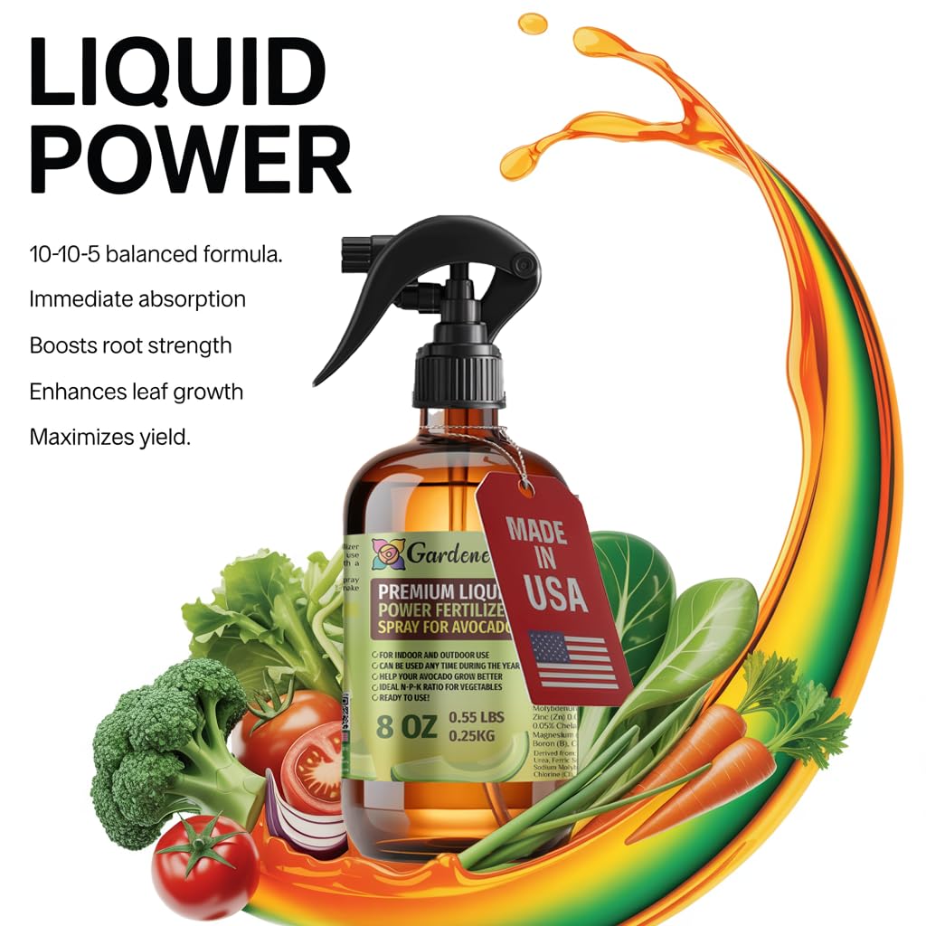 Liquid Power Tomato Fertilizer Spray – Ready-to-Use Liquid Plant Food Mist for Tomato – Premixed, Easy Application – Fast-Acting Formula for Growth, Roots & Yield – Indoor & Outdoor Use – 8 oz