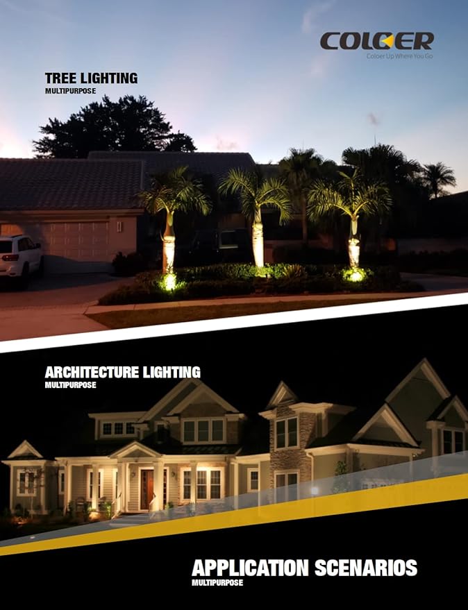 COLOER Die-cast Brass Low Voltage Spotlight, Outdoor Spot Lights for Yard,12V AC/DC LED Landscape Lighting Fixture, Directional Garden Patio Spot Up Light(Bronze, 1-Pack Without Bulb,101B)