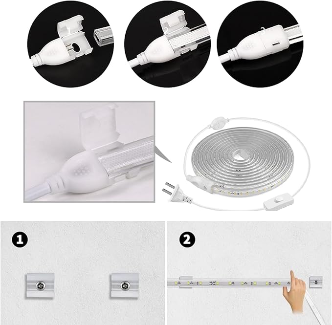 Outdoor LED Strip Lights,120LEDs/m Waterproof 32.8ft LED Light Strip Warm White Flexible LED Rope Lights for Garden Patio Cabinet,Bedroom,Commercial Lighting(32.8FT, Warm White)