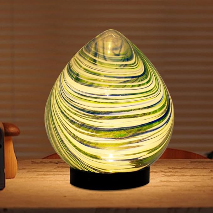 Table Solar Lanterns Outdoor Waterproof LED 6.7" Glass Desktop Decorative Lanterns Solar Globe Lights for Patio Balcony Pathway Porch Gardening Gifts for Women(Green)
