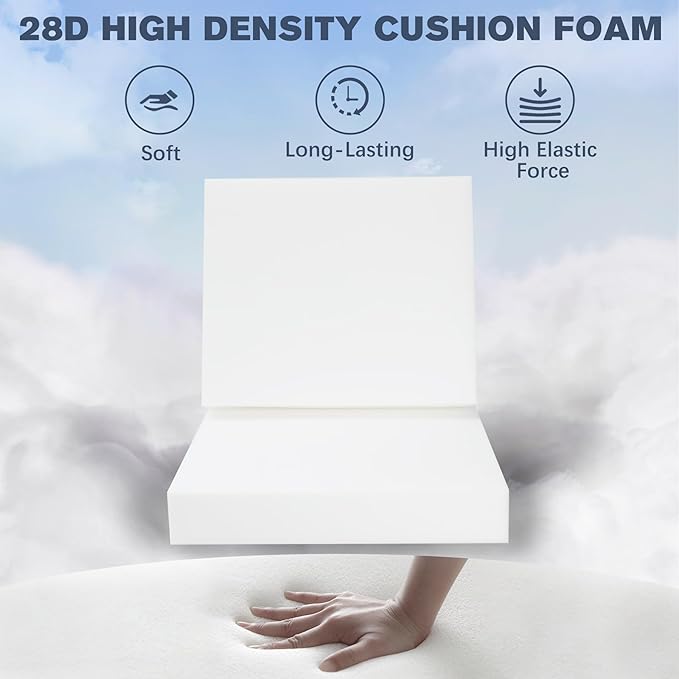 Favoyard Outdoor Deep Seat Cushion Set, 22 x 22 Inch Rainproof & 3-Year Fade Resistant Patio Furniture Cushions, Removable Seat Bottom & Back Cushion covers with Ties for Chair, Sofa, Couch, Red