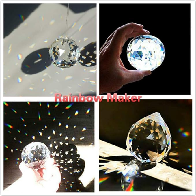 H&D Clear Jewelry Crystals Pendants Chandelier Lamp Lighting Drops Prisms Hanging Glass Prisms Parts Suncatchers Prisms Hanging Ornaments for Home,Office,Garden Decoration,Pack of 12
