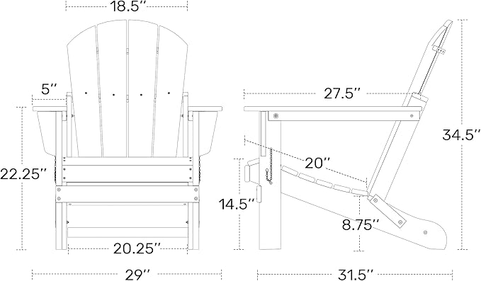Westin Outdoors Laguna WO Home Outdoor Adirondack Folding Chair Lounger Seat Traditional Retro Home Furniture for Beach, Balcony, Backyard, Lawn, Patio, Pool, Deck, Garden (Lime Green)