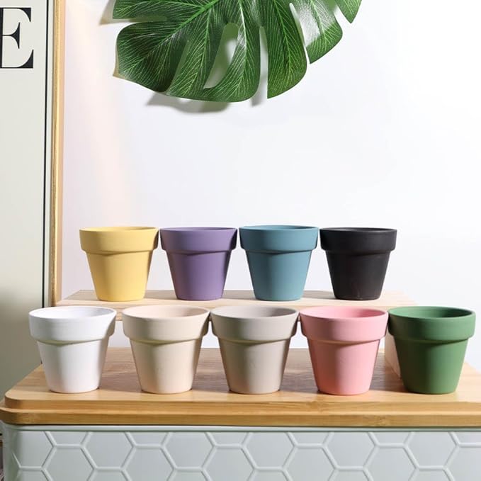vensovo 48 Pcs 2" Tiny Terracotta & Terra Cotta Pots with Drainage - White Small Mini Clay Ceramic Pottery Planter Ideal for Indoor/Outdoor Plants, Crafts, Wedding Favors