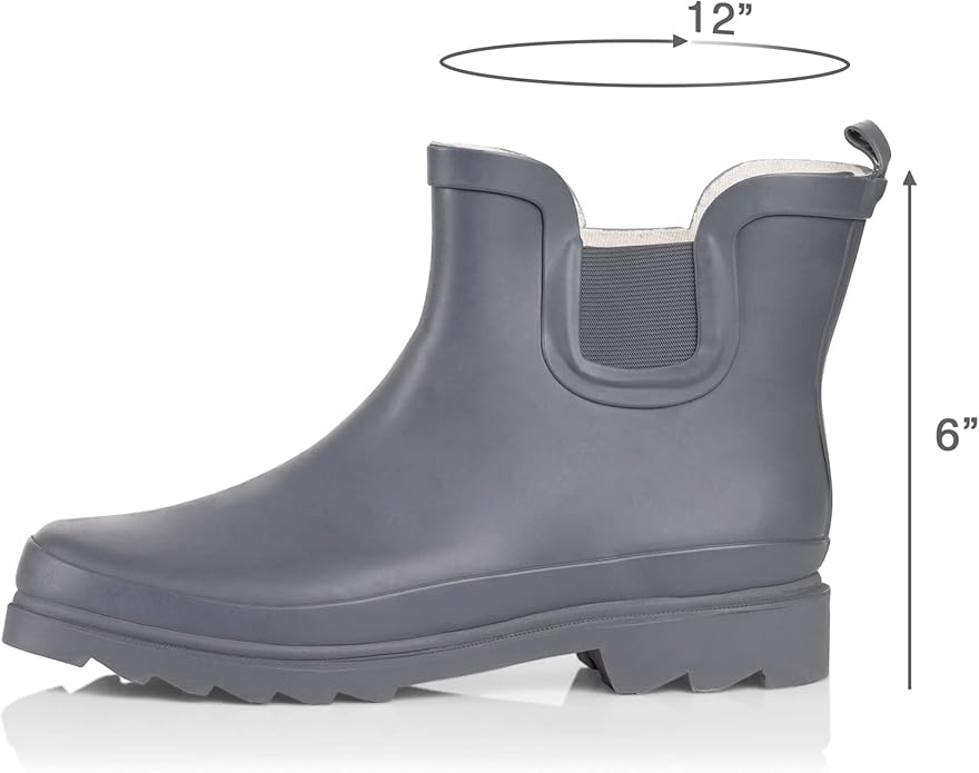 NORTY - Womens Ankle Rain Boots - Ladies Waterproof Winter Spring Garden Boot runs ½ size large