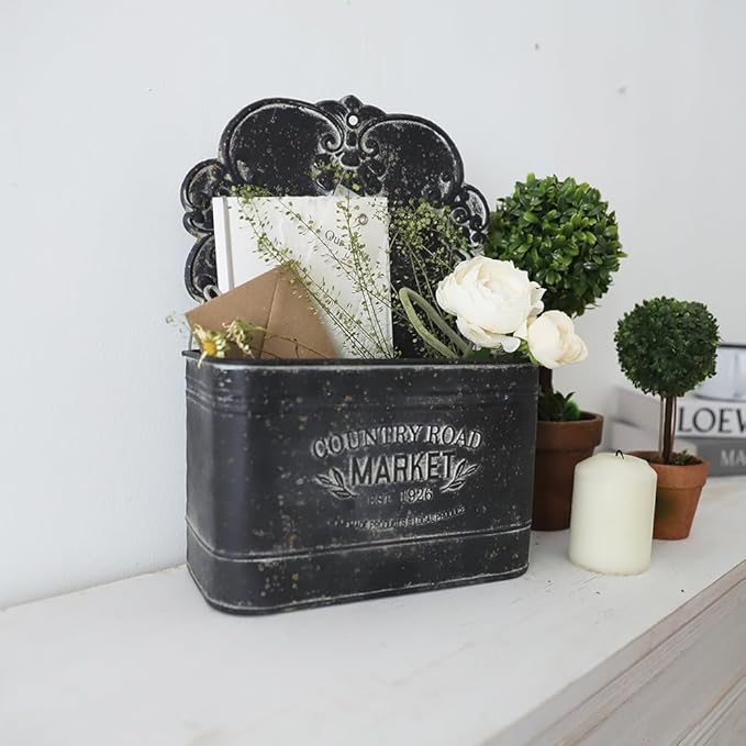 All Chic Black Wall Planter Metal Wall Planter Outdoor Wall Planter Wall Hanging Planter Rustic Wall Mount Planter Outdoor Indoor Wall Planter for Farmhouse Decor
