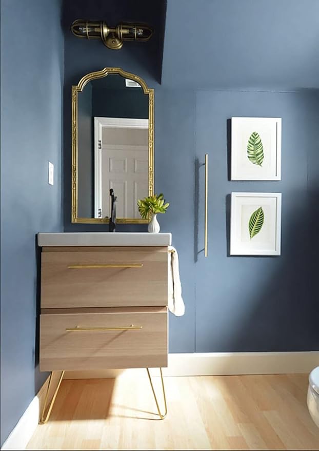 Dimoon 787''x17.7'' Blue Peel and Stick Wallpaper Contact Paper Modern Self Adhesive Wall Paper Removable Renter Friendly Textured Solid Color Shelf Cabinet Vinyl Roll (787''x17.7'',Blue Grey)