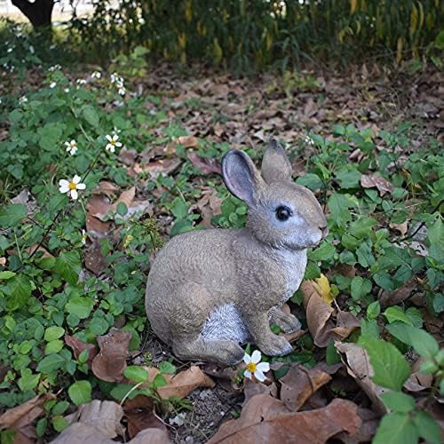 Rabbit Resin Animal Garden Statue Outdoor and Garden Decor Patio Yard (Rabbit 8.5 inch)