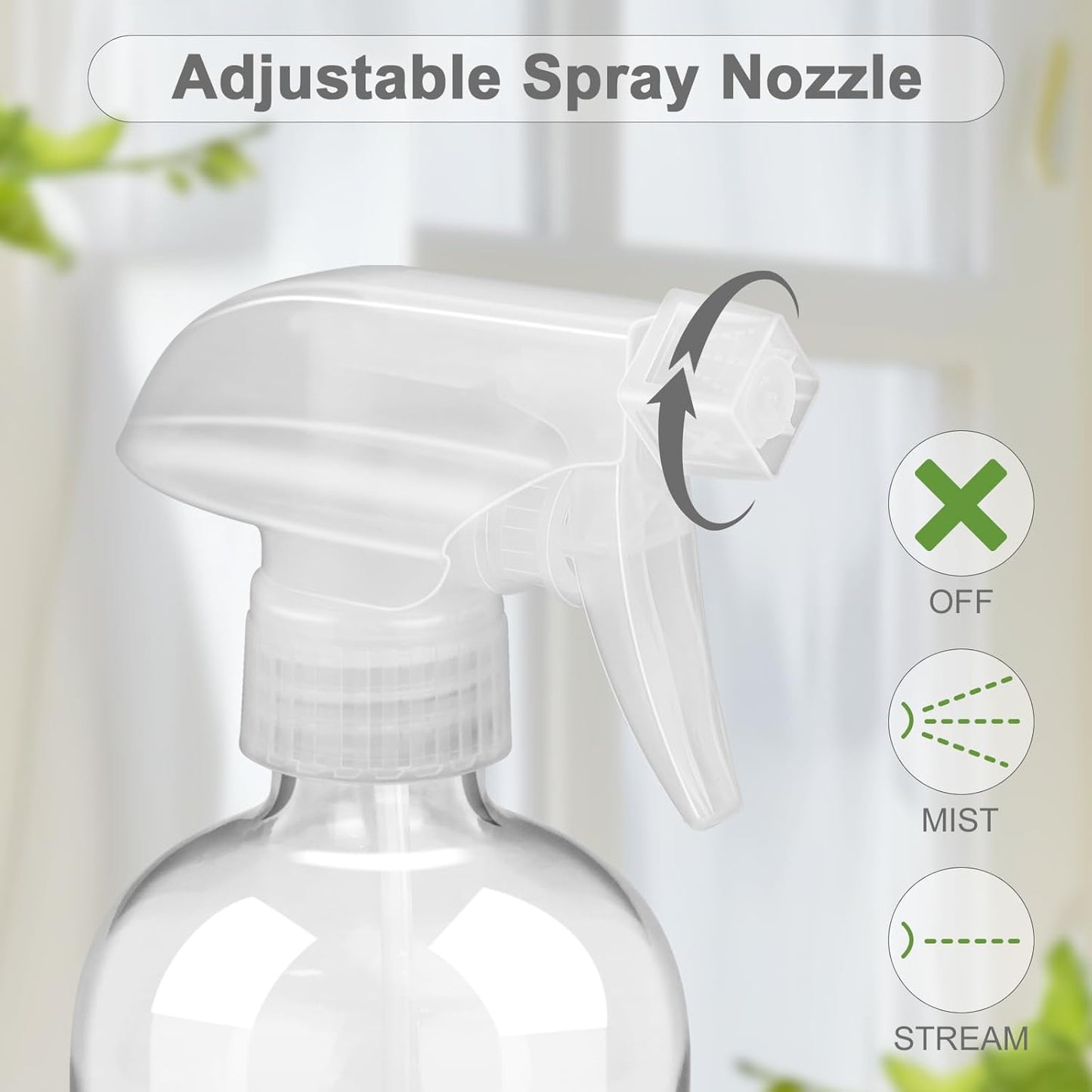 2 Pack Glass Spray Bottles with Long Silicone Sleeve, 16 oz Empty Refillable Containers with Adjustable Spray Nozzles, Spray Bottles for Hair, Cleaning Solutions and Plants khaki&Black