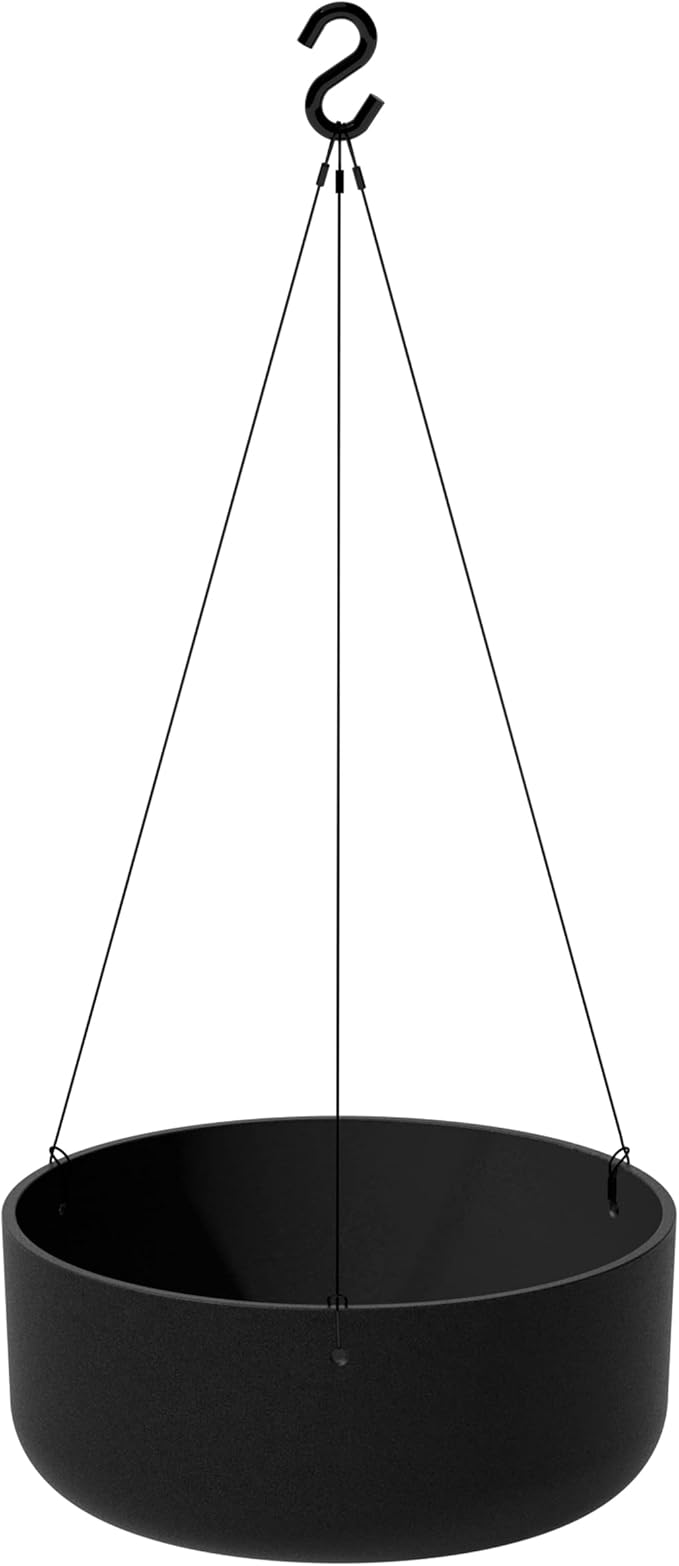 Veradek Mason Series Hanging Kona Planter - Round Planter for Outdoor Balcony/Patio | Made from Plastic-Stone Composite with Hanging Attachment | Modern Décor for, Flowers, Succulents, Small Plants
