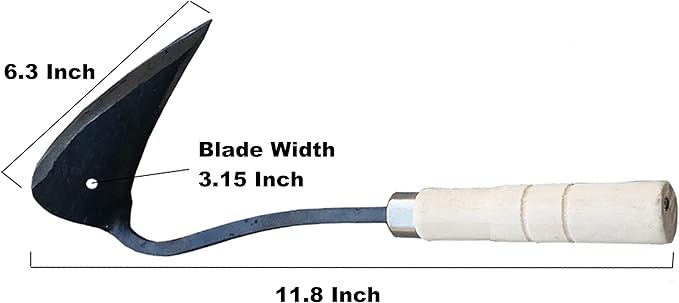 Premium Forged Gardening Hand Plow Hoe, Korean Daejanggan Style Ho-Mi(Weeding Sickle) for EZ Digger Tools 1 Pack