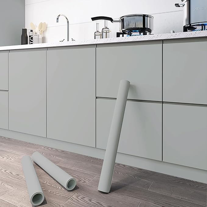 Dimoon 118''x15.7'' Grey Skin Peel and Stick Wallpaper Contact Paper Modern Self Adhesive Wall Paper Removable Renter Friendly Textured Solid Shelf Cabinet Vinyl Roll (118''x15.7'',Dark Grey Skin)