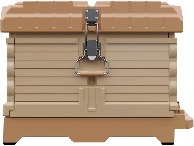 Ergo Insulated 10 Frame Bee Hive Set [NO Frames Included] (Single Hive, Tan Body Blue Entrance)