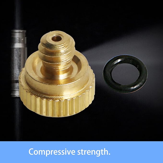 Aopin G 3/16 Brass Misting Nozzles 0.8mm / 0.03" Orifice Atomizing Mister Sprayer Nozzle Suitable For Outdoor Cooling,Garden Irrigation,Fountain, Crop Nutrient Injection, Greenhouse 16 Pcs
