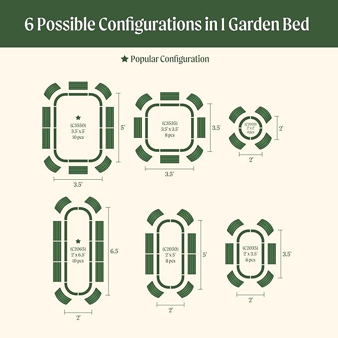 Vego garden 32" Extra Tall Raised Garden Bed Kits, 6 in 1 Modular Raised Planter Box for Vegetables Flowers Fruits Oval Metal Raised Garden, Sunlit Oak