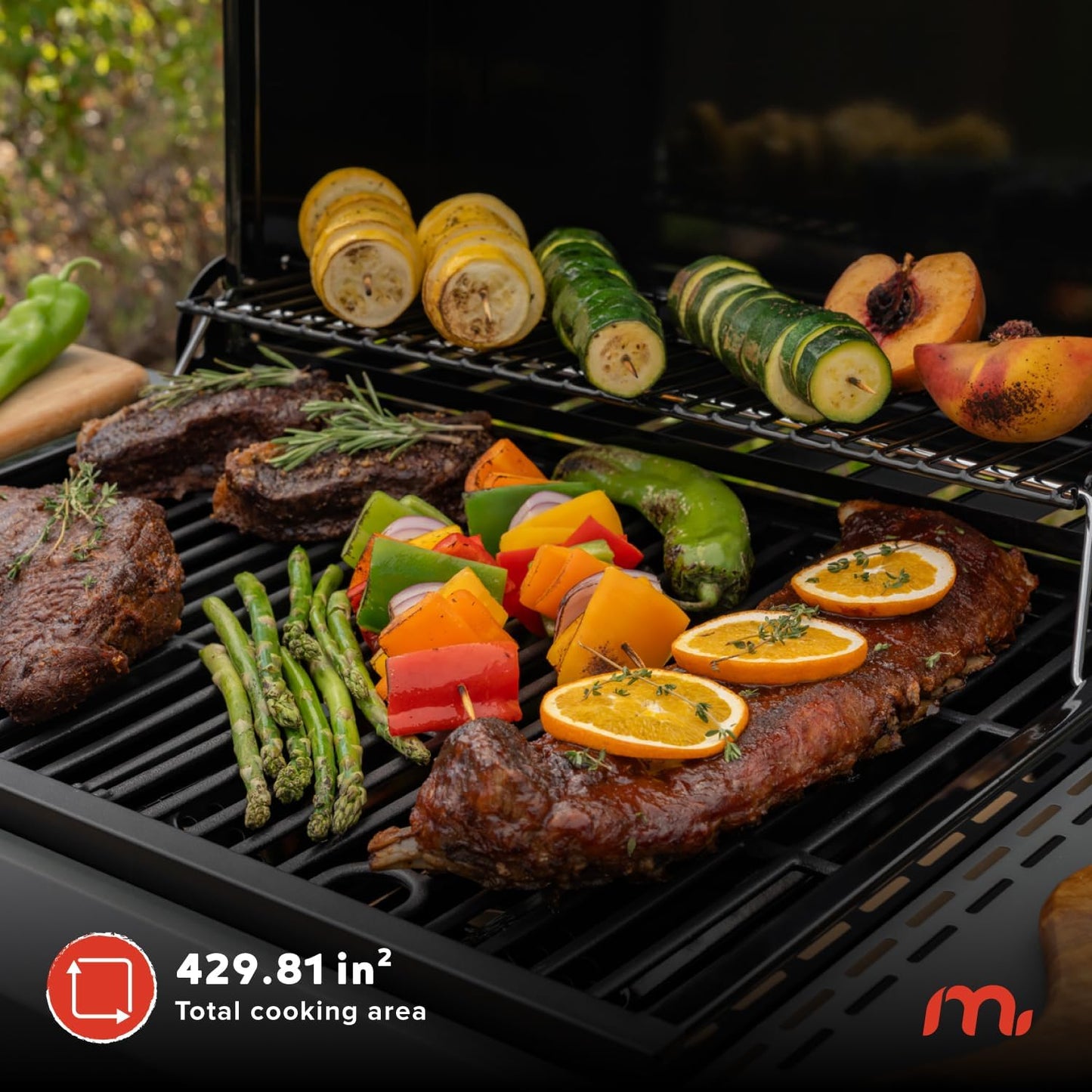 3-Burner Propane Gas Grill with Side Tables, 30,000BTUs, 429.81 SQ. In. Cooking Space, 2 Wheel Transport, Outdoor Kitchen Grill for BBQs, Backyards, Tailgating, and More - 720-1094