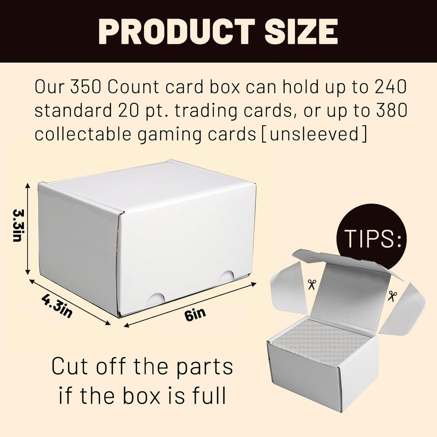 NUMINA 7 Pack 350 Small Card Storage Box, Heavy Duty Cardboard Game Card Organizer with Dividers for TCG, MTG, Sports & Trading Cards, Shipping Boxes for Collectors & Sellers