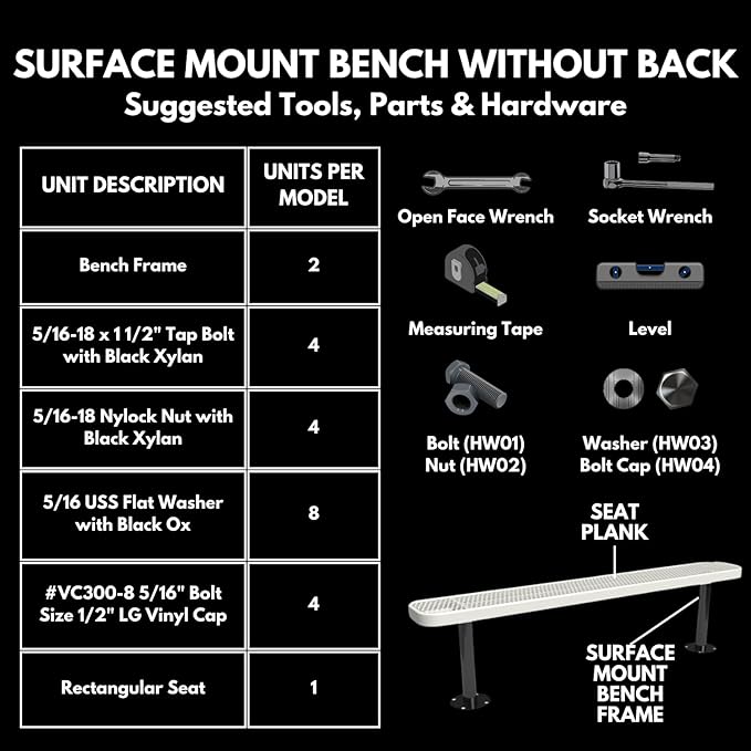 Coated Outdoor Furniture Heavy-Duty Outdoor Bench Thermoplastic Coated, Expanded Metal, Commercial-Grade Seating, Made in America (Surface Without Back, 8 Ft, Burgundy)