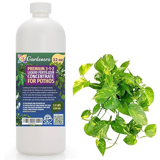 Premium Liquid POTHOS Plant Fertilizer - 3-1-2 Concentrate for Indoor Plants and Flowers by Gardenera | Organic Plant Food for Pothos Plants - 32oz