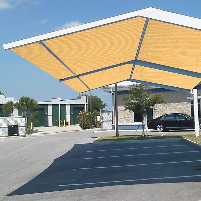 Eden's Decor Straight Flat-Edged Sun Shade Sail Rectangular 18' x 19' Wheat UV-Blocking Outdoor Canopy Fabric Cloth Awning for Pergola Patio Garden Backyard Custom Size