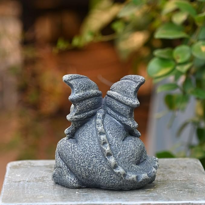 OwMell Gargoyle Statue Garden Guardian Sculpture Figurine Gothic Indoor Outdoor Garden Decor Statue 7 Inch - Lying
