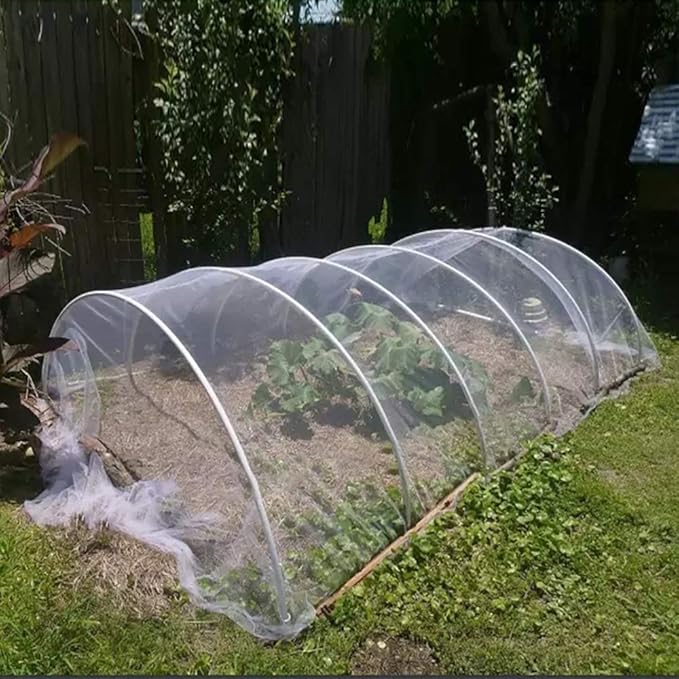Agfabric Garden Netting 6.5'x30' Insect Pest Barrier Bird Netting for Garden Protection,Row Cover Mesh Netting for Vegetables Fruit Trees and Plants,White