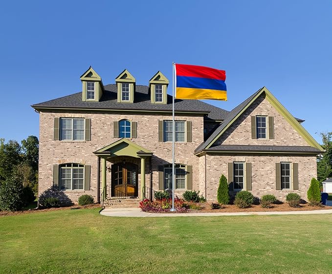 Double Sided Armenia Flag 3x5FT Armenian National Polyester Flag With 2 Grommets For Patriotic Armenian Themed Festival Events Party Decoration (Armenia, 3x5FT-3ply)