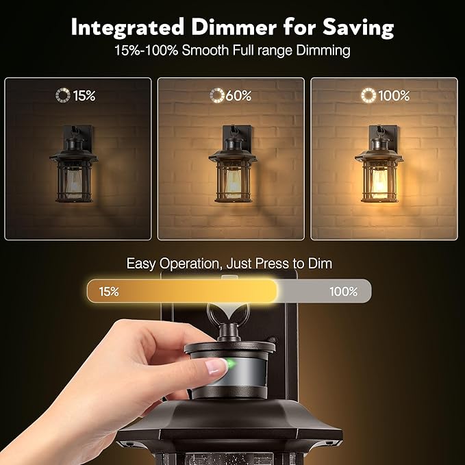 VIANIS Brown Motion Sensor Outdoor Light Fixture, Dusk to Dawn Exterior Lights for House, Waterproof, Anti-Rust Outdoor Sconce Lights for House, Doorway, Garage, Oil Rubbed Bronze