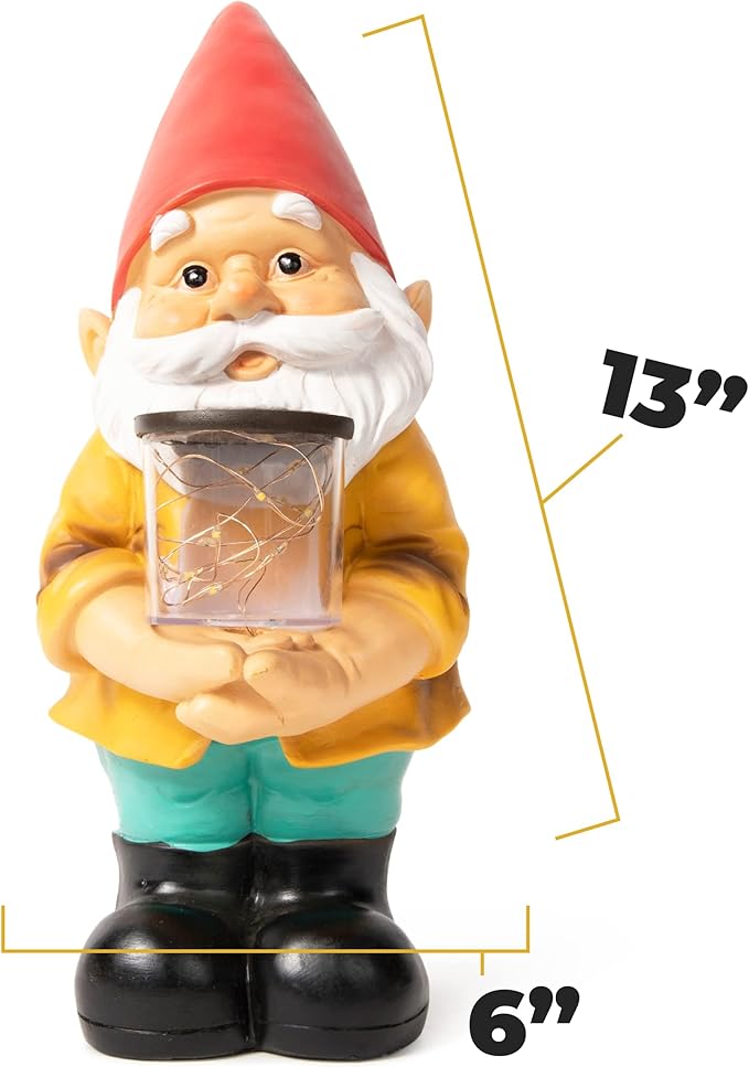 VP Home Gnome Solar Powered LED Outdoor Decor Garden Light Solar Powered Outdoor Decor Garden Light Great for Your Garden Solar Powered Light Garden Gnome Decorations Gifts for Outside Patio Lawn