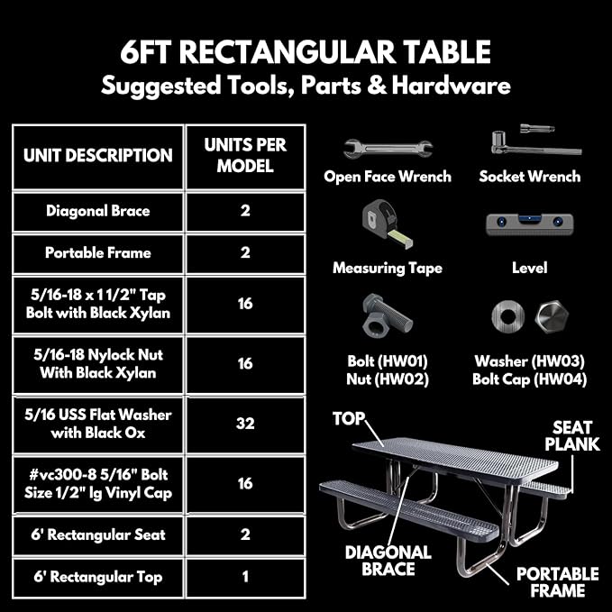 Coated Outdoor Furniture Heavy-Duty Portable Outdoor Kids Table, Expanded Metal Kids Picnic Table, Commercial-Grade Picnic Table, Made in America (6ft Rectangular, Childrens, Brown)