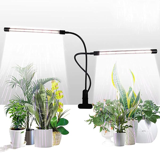 GHodec Grow Light,Full Spectrum White 84 LED Clip Plant Lights for Indoor Plants Growing, 4/8/12H Timer & 5 Dimmable Levels